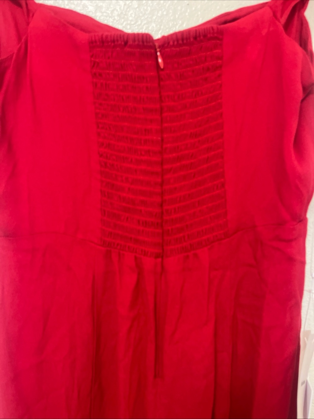 Reformation Bryson Midi Dress Cherry 2P Romantic Whimsical NWT flaws - Picture 9 of 10